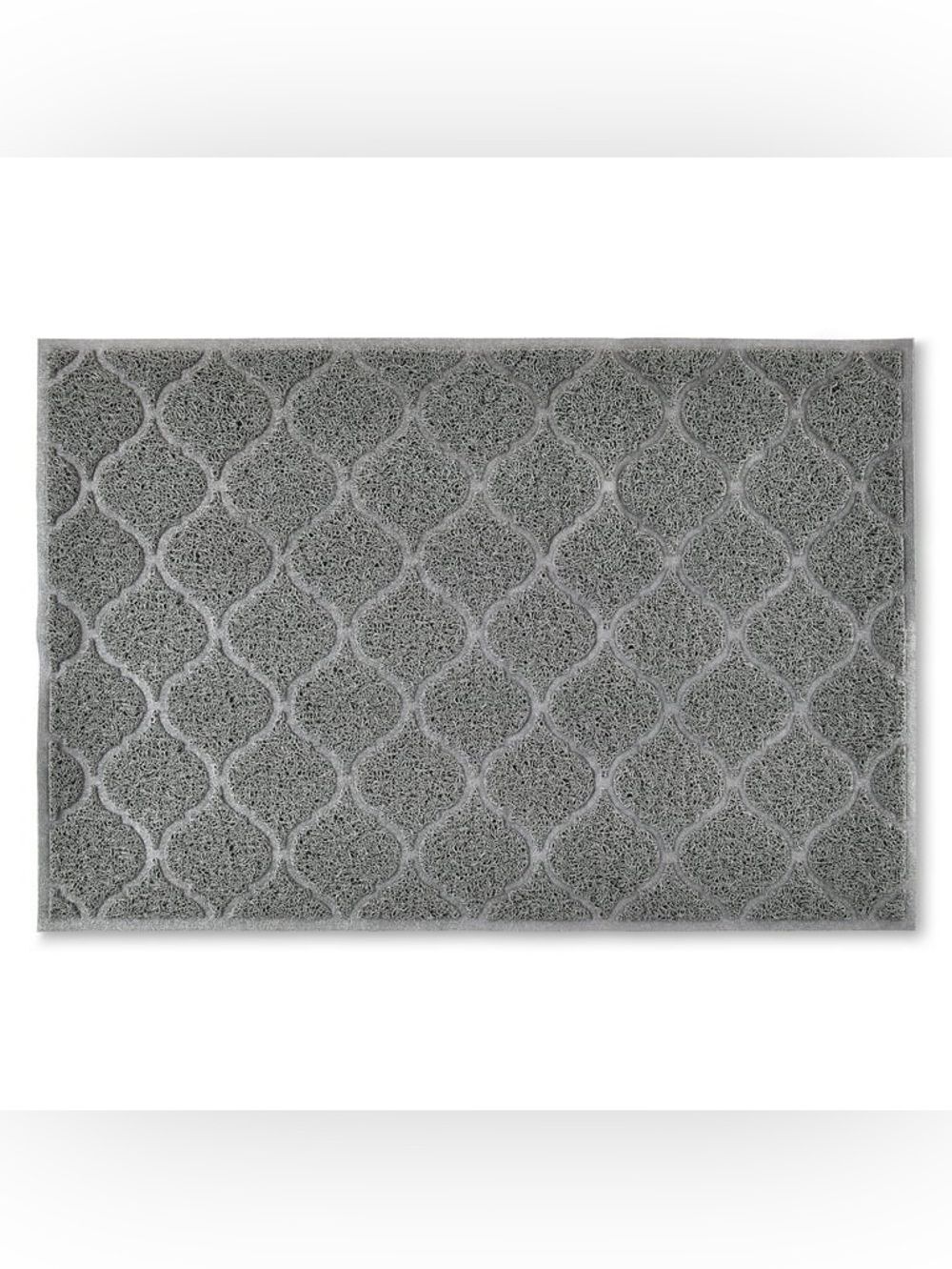 Extra Large Non-Slip Cat Litter Mat Gray Webbed Pattern for Effortless Cleaning